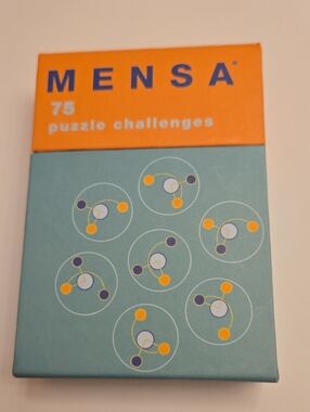 Mensa 75 Puzzle Challenges Card Deck — Orange & Teal
